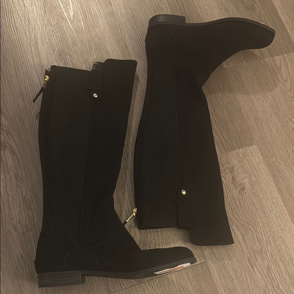 Anne Klein Size 6.5 Black Suede/Elastic Knee High Riding Boots NEW Audrey iFlex - Picture 16 of 16